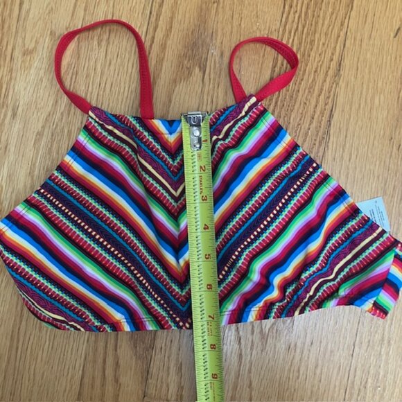 Mossimo bright multicolor striped halter bikini top size M - Picture 6 of 7